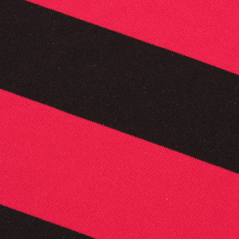 Tessuto in maglia di ordito a strisce rosse e nere